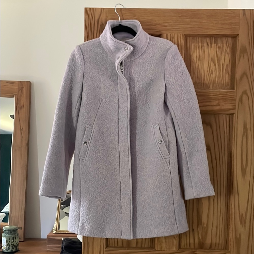 LOFT Purple Pea Coat Wool-Blend Tailored